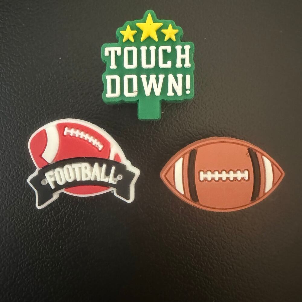 Bogg Bag Bits, Charms, Accessories Set of 3 Football , New No Tags